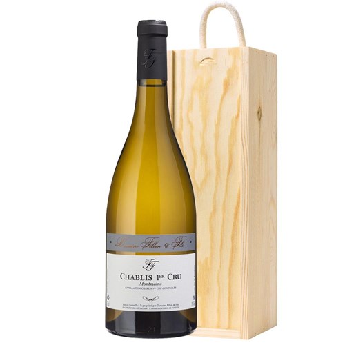 Domaine Fillon Chablis 1'er Cru 75cl White Wine in Wooden Sliding lid Gift Box